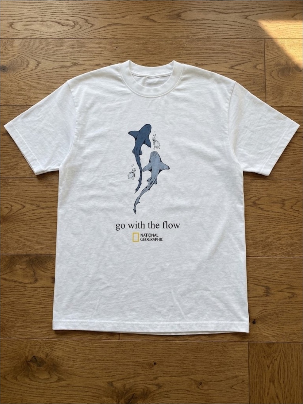 Gildan White Short-Sleeve Tee with Blue Fish Graphic